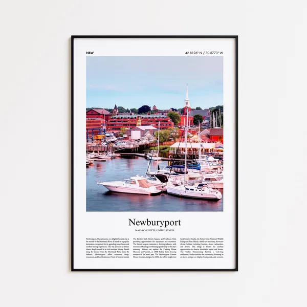 Newburyport Color Print Travel Poster, Massachusetts