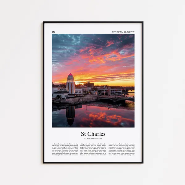 St Charles Travel Poster, Illinois United States