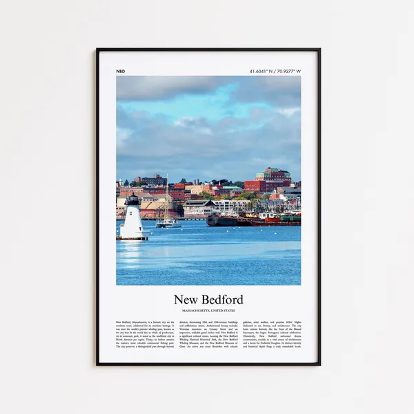 New Bedford Travel Poster, Massachusetts Wall Art Print