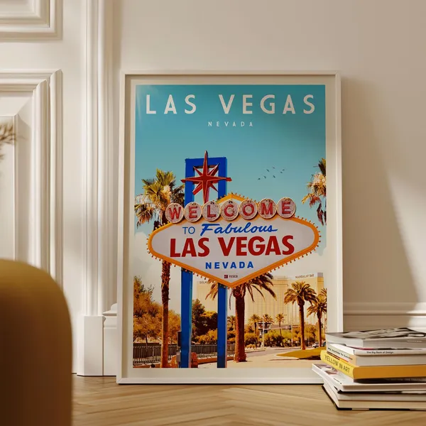 Las Vegas Sign Travel Poster, Wall Art Decor