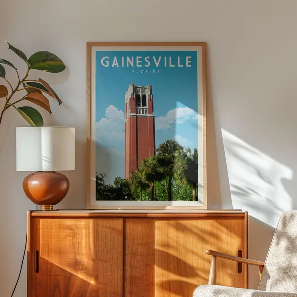 Gainesville Florida Vintage Travel Poster Print