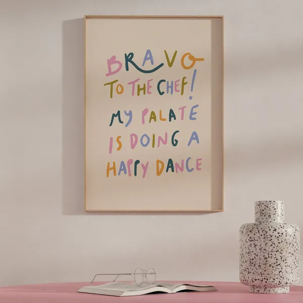 Funny Kitchen Quotes Minimalist Chef Art Print
