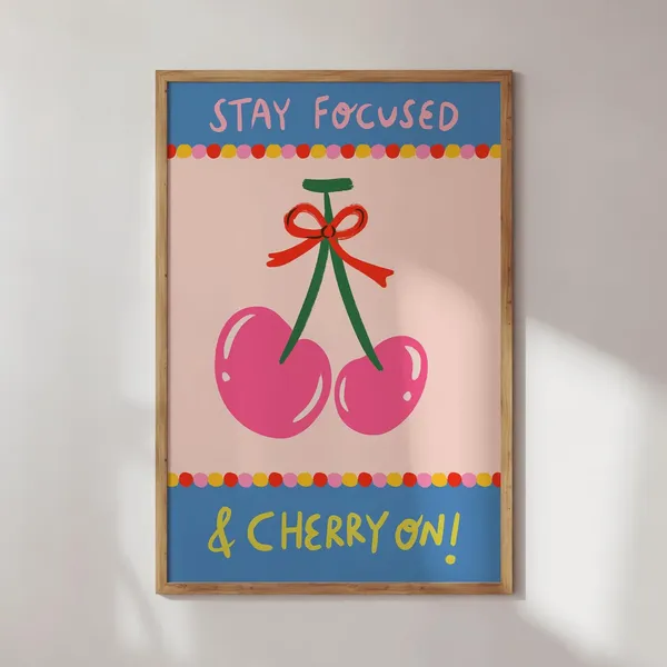 Coquette Cherry On Top Motivational Art Print