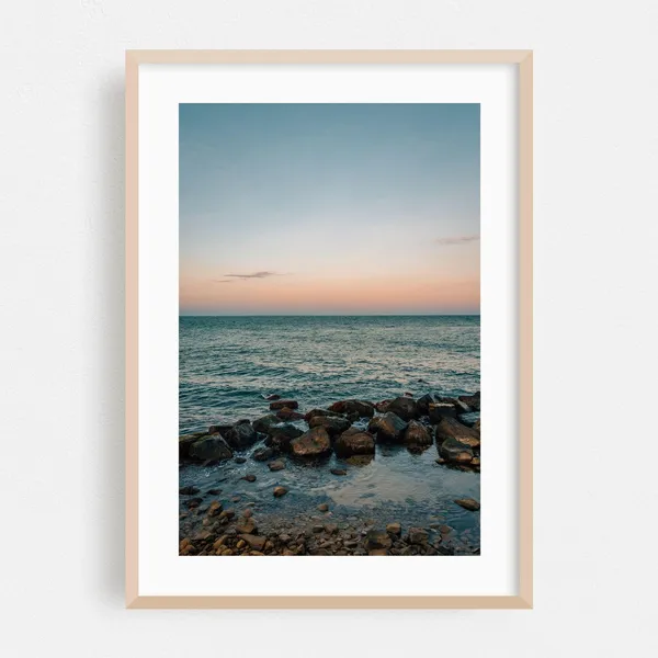 Montauk New York Sunset Ocean Travel Poster