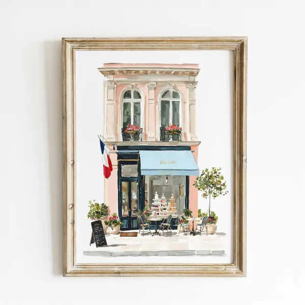 French Patisserie Watercolor Paris Bakery Art Print