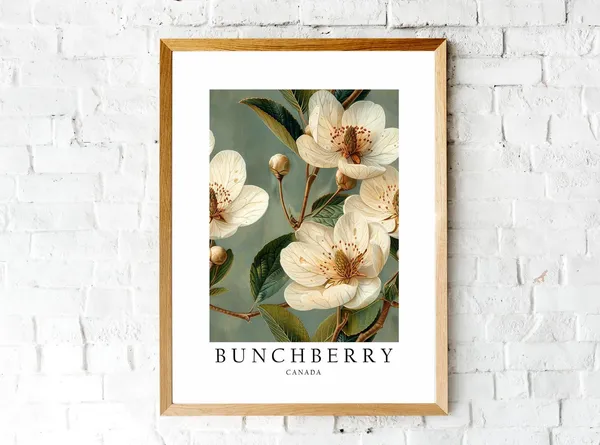 Bunchberry Canada National Flower Travel Poster