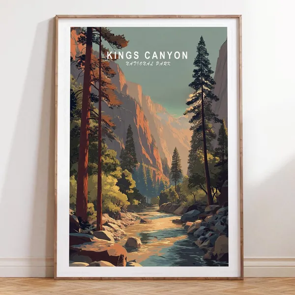 Kings Canyon Minimalist Travel Poster, National Park