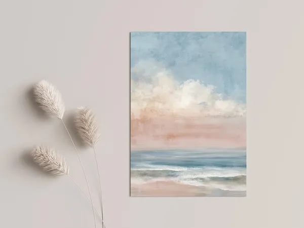 Gentle Seascape Wall Mural, Scandinavian Sea Poster