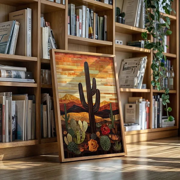 Desert Cactus Art Print, Southwestern Boho Decor