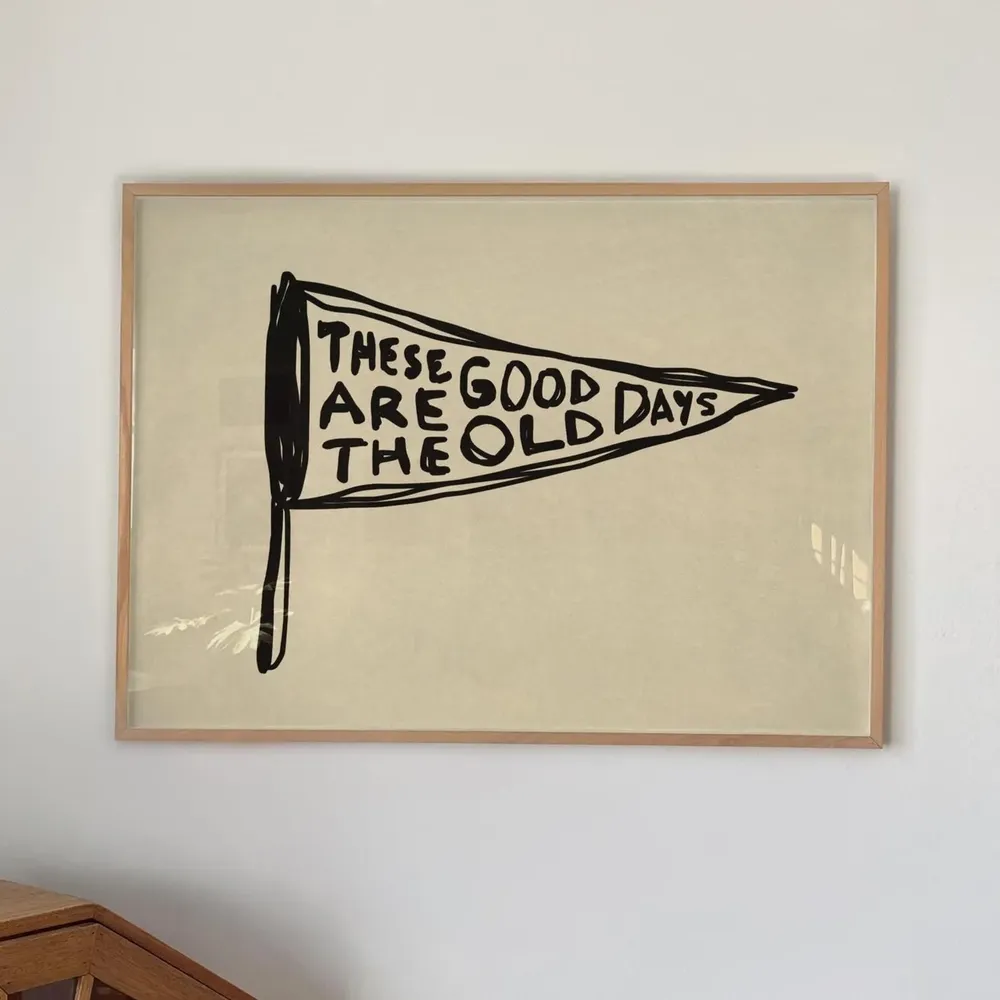 Good Old Days Retro Pennant Poster