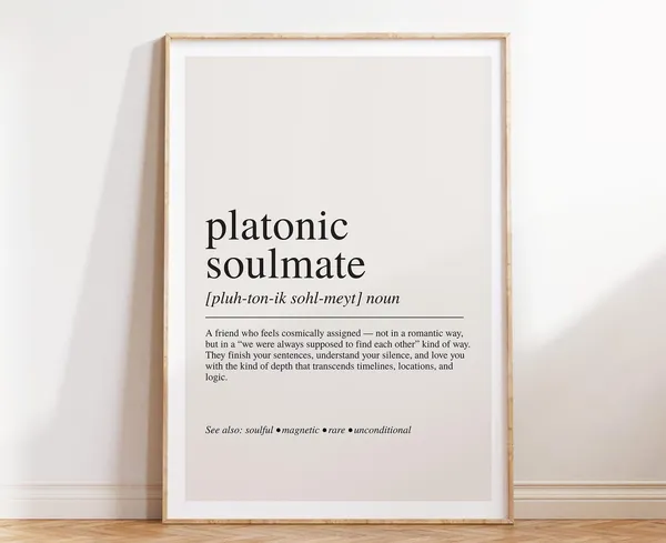 Platonic Soulmate Definition Typography Art Print