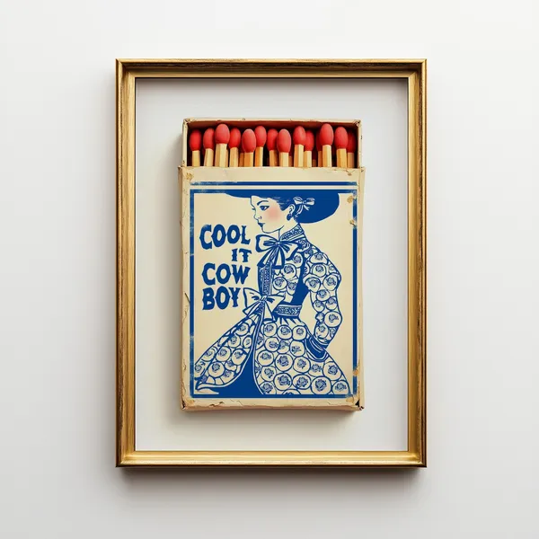 Retro Western Cowboy Poster, Alt Country Farmhouse