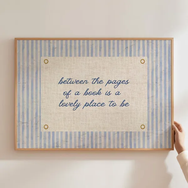 Vintage Striped Book Lover Quote, Nursery Decor