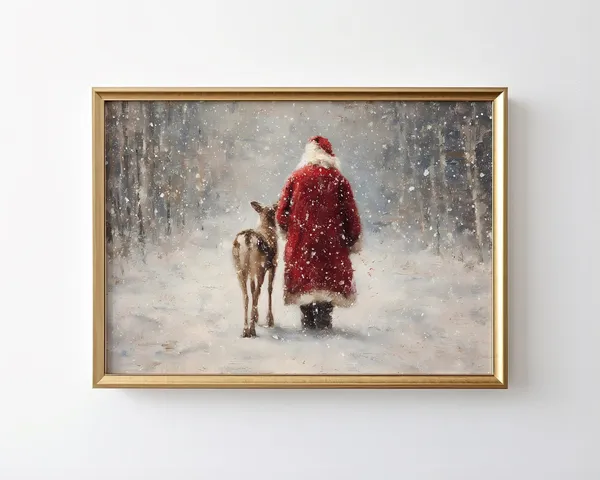 Santa Claus Rustic Christmas Decor Art Print