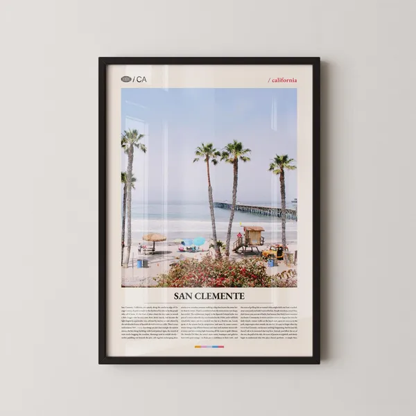 San Clemente Pier Trestles Beach Travel Poster
