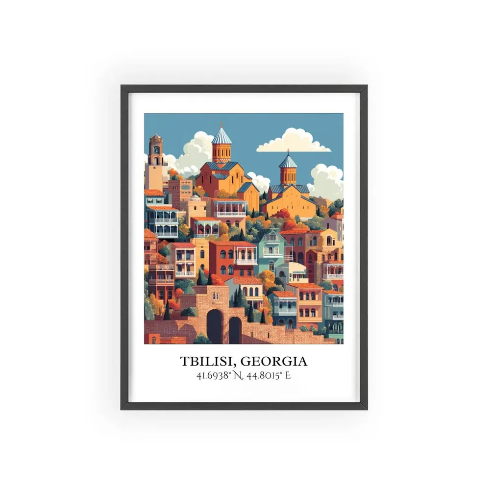 Tbilisi Retro Travel Poster, Georgia Country Decor - Image 2