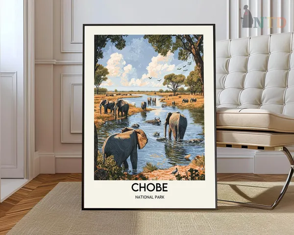 Chobe National Park Travel Poster, Botswana