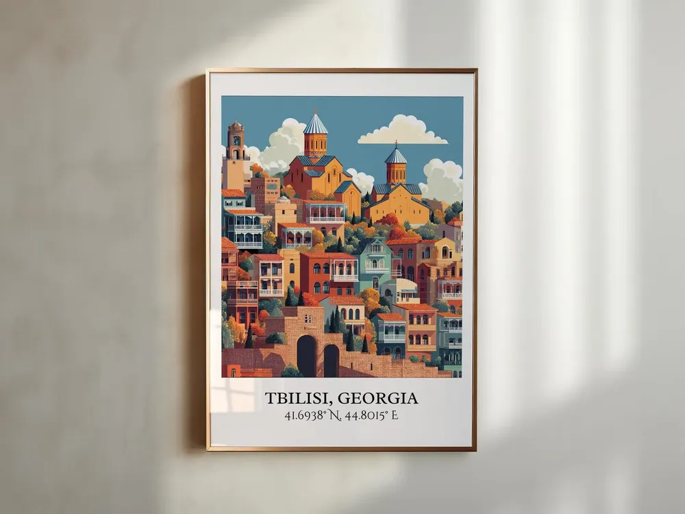 Tbilisi Retro Travel Poster, Georgia Country Decor - Image 6