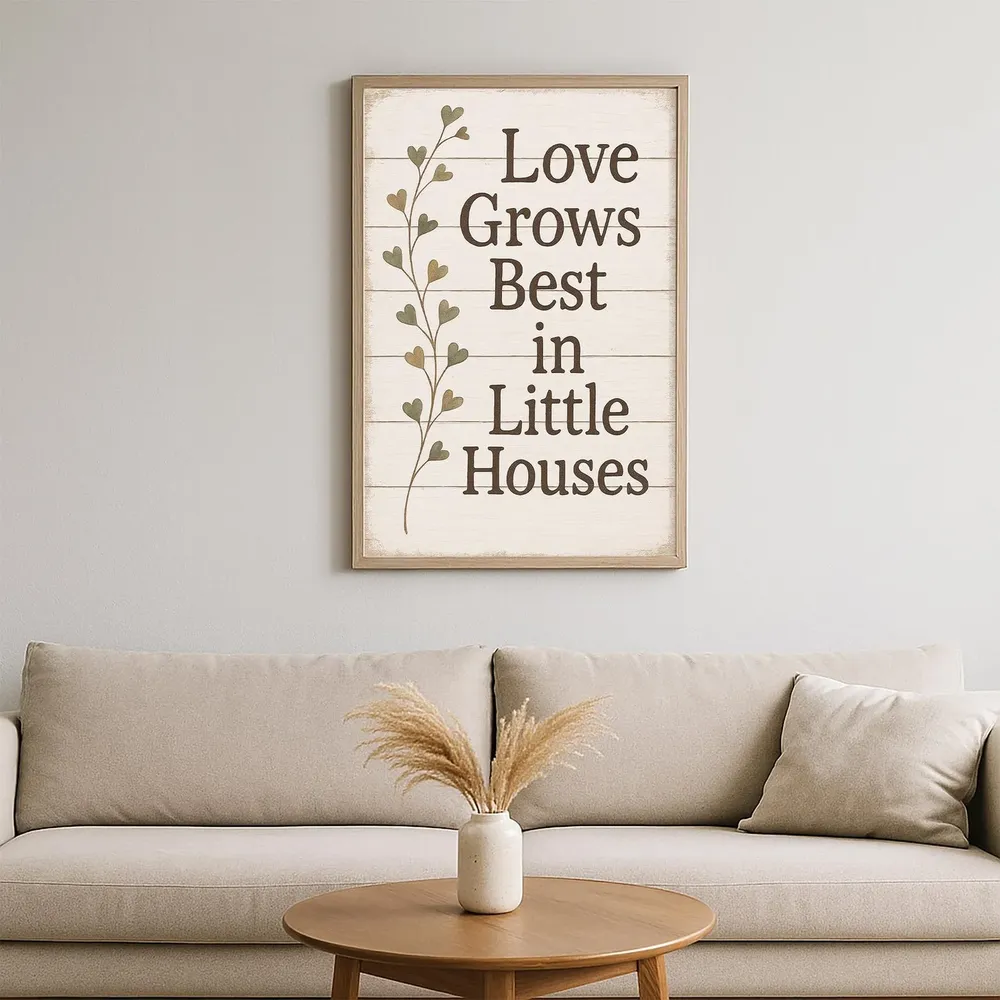 Love Grows Best In Little Houses Quote Print, Farmhouse - Image 2