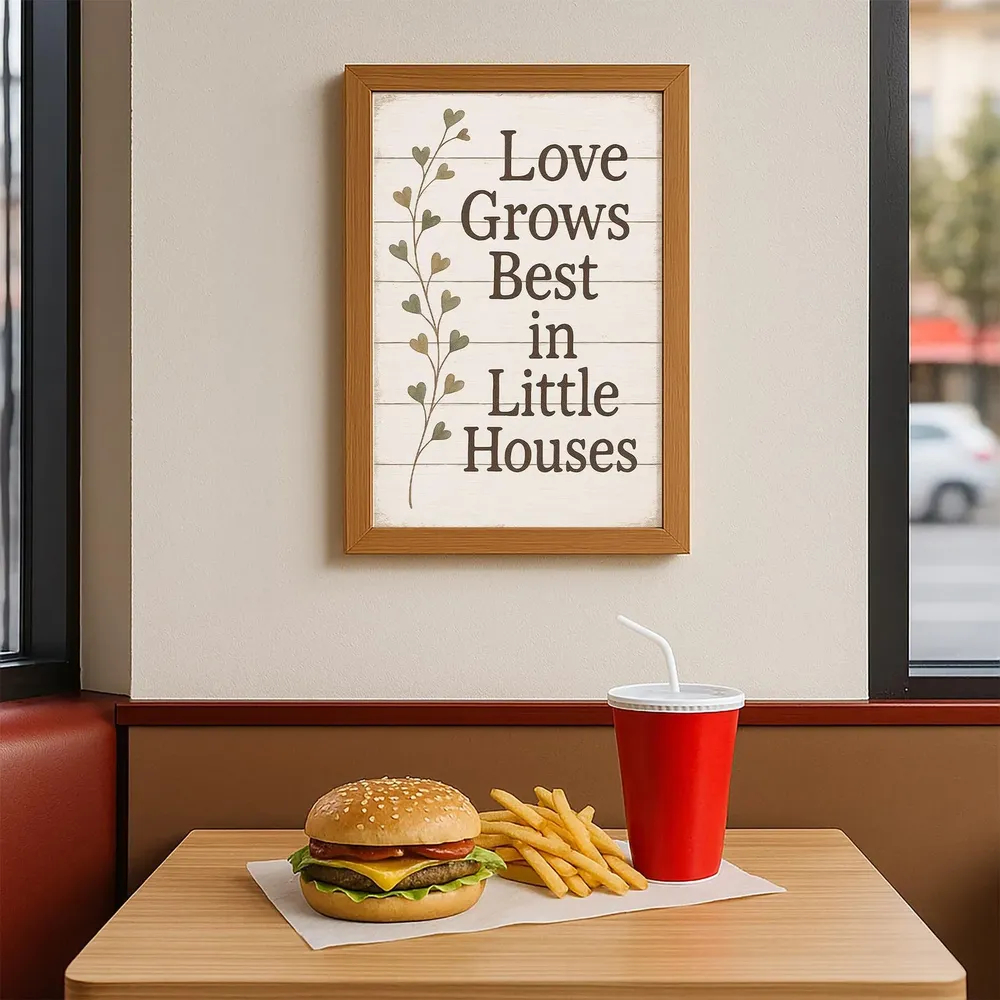 Love Grows Best In Little Houses Quote Print, Farmhouse - Image 3