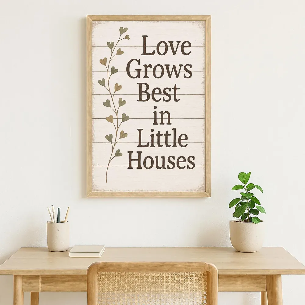 Love Grows Best In Little Houses Quote Print, Farmhouse - Image 4