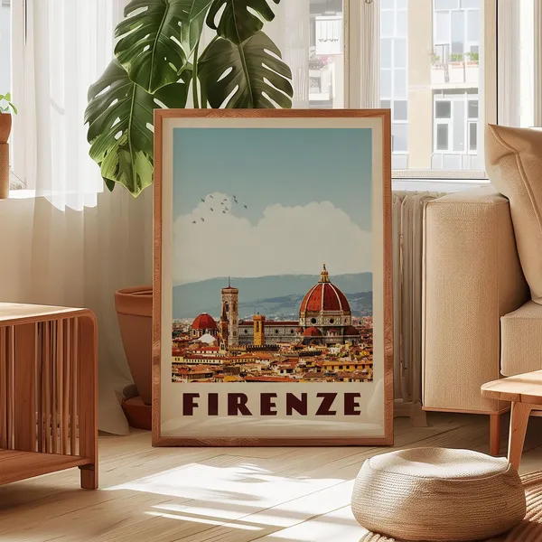 Florence Italy Travel Poster, Duomo Firenze