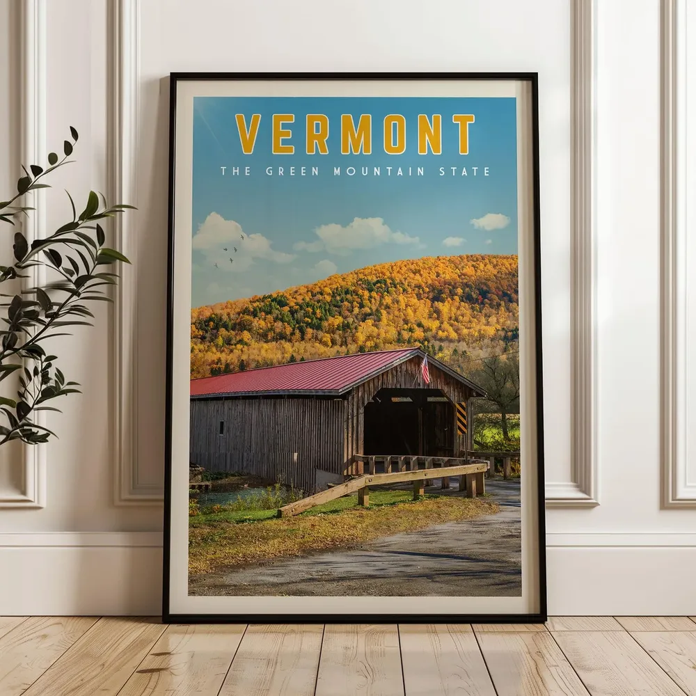 Vermont Retro Travel Poster Art Print