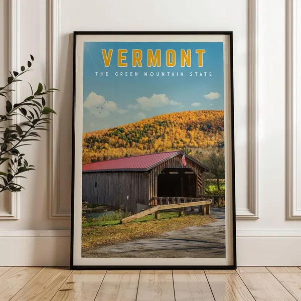 Vermont Retro Travel Poster Art Print