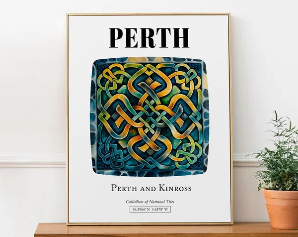 Perth And Kinross Scotland Tile Pattern Travel Poster