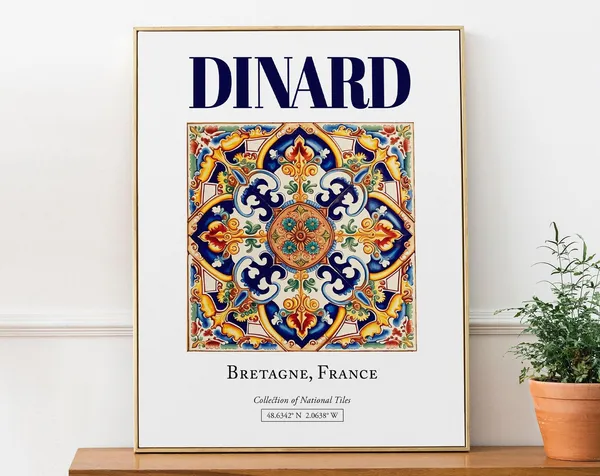 Dinard Bretagne France Traditional Tile Travel Poster