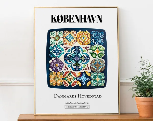 Kbenhavn Danmark Traditional Tile Pattern Poster