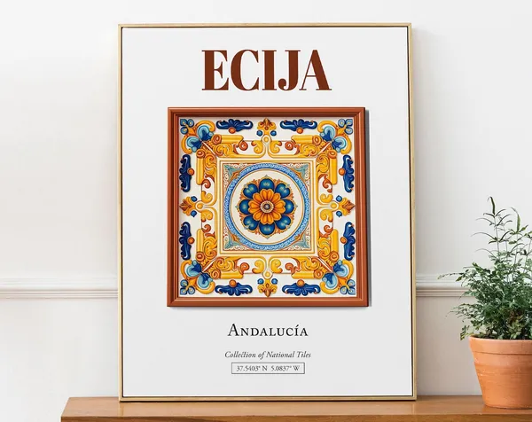 Ecija Andaluca Spain Minimalist Tile Art Print