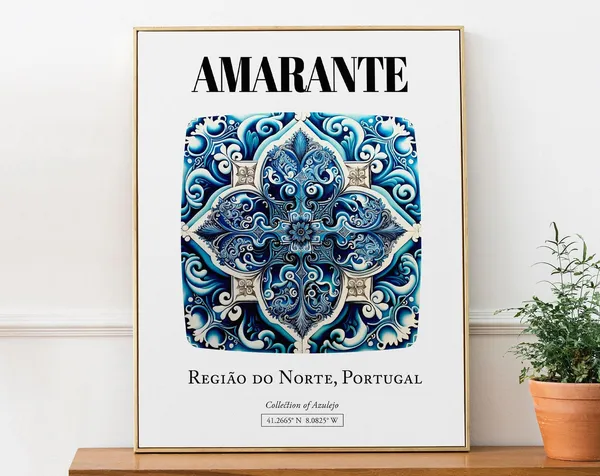 Amarante Regio Do Norte Portugal Tile Pattern Art Print
