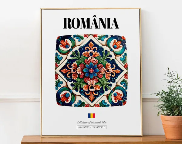 Romania Traditional Tile Pattern Art Print