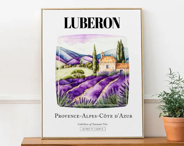 Luberon Provence Lavender Fields France Travel Poster