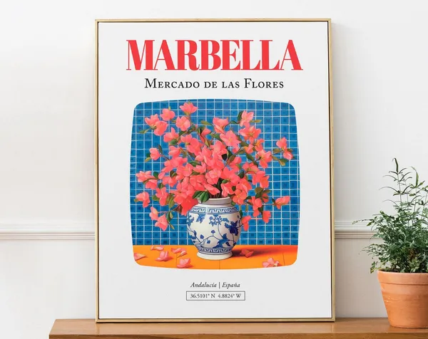 Marbella Andaluca Espaa Market Flowers Art Print