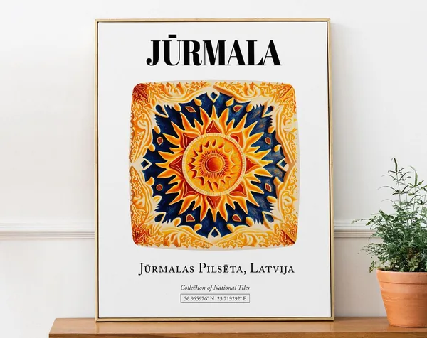 Jurmala Vidzeme Latvia Traditional Tile Pattern Poster