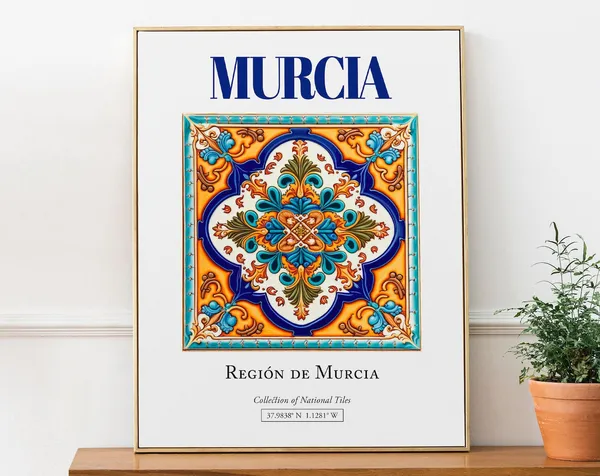 Murcia Region Spain Folk Traditional Tile Poster