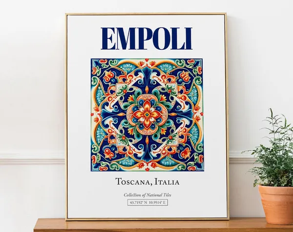 Empoli Toscana Italy Minimalist Maiolica Tile Poster