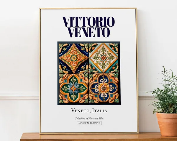 Vittorio Veneto Italy Minimalist Maiolica Tile Art Print