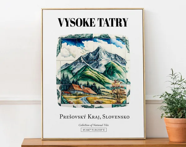 Vysoké Tatry Prešovský Kraj Slovensko Tile Pattern Art Print