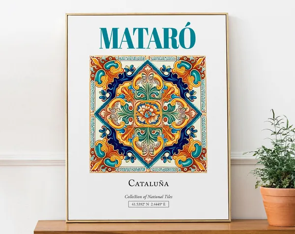 Matar Catalua Spain Folk Traditional Tile Art Print
