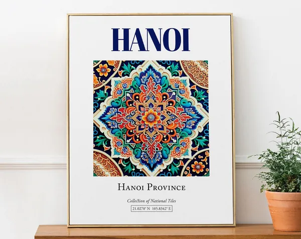 Hanoi Vietnam Minimalist Tile Art Print