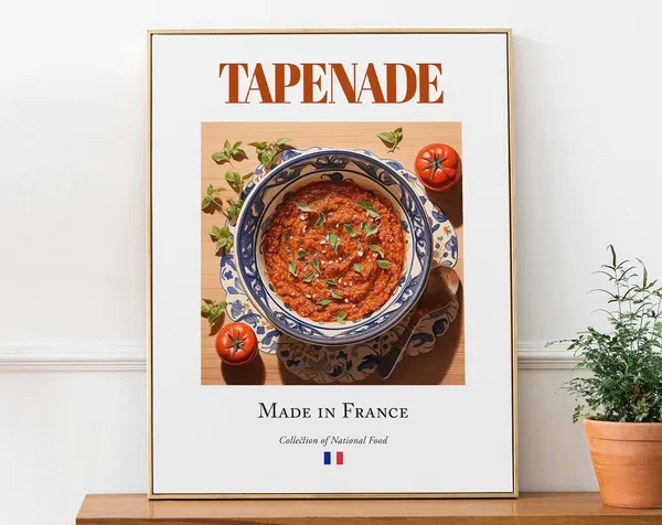 Tapenade On Maiolica Tile Plate, French Food Poster