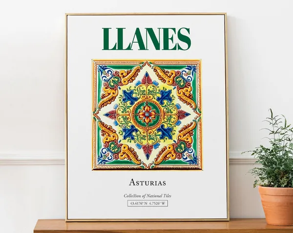 Llanes Asturias Spain Traditional Tile Travel Poster