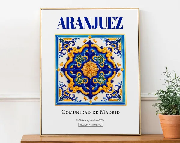 Aranjuez Spain Folk Traditional Tile Art Print