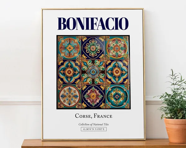 Bonifacio Corse France Folk Traditional Travel Poster