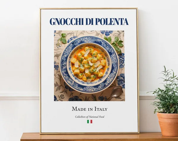 Gnocchi Di Polenta On Maiolica Tile Plate Poster