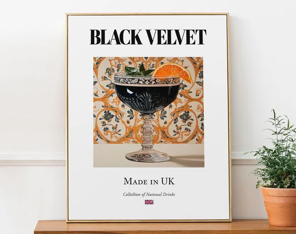 Black Velvet On Maiolica Tile Traditional Drink Print