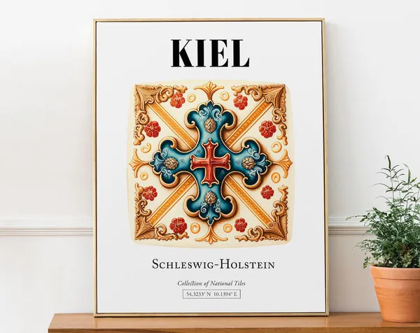 Kiel Schleswigholstein Germany Tile Pattern Travel Poster